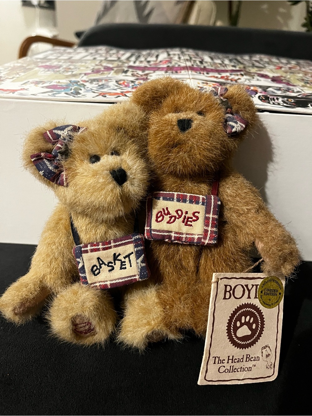 Boyds Bears Brown Pair with Plaid Accents - The Head Bean Collection